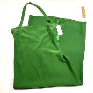 Reformation Alli 100% Silk Palm Green Halter Midi Maxi Dress Size 4 NWT